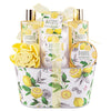 Spa Gift Basket Kits for Women & Men Lemon Citrus Scent 8 Pcs - ariosemondegift