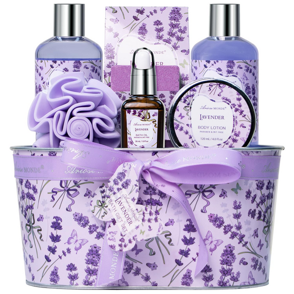 Lavender Relaxing Bath Spa Gift Basket for Women