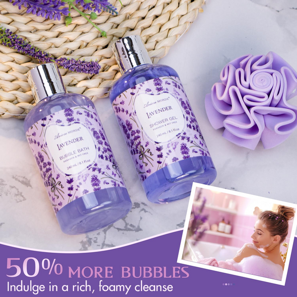 Lavender Relaxing Bath Spa Gift Basket for Women