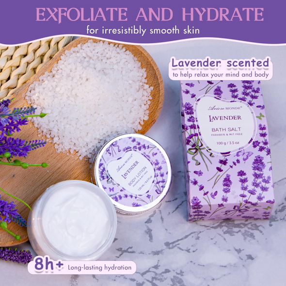 Lavender Relaxing Bath Spa Gift Basket for Women