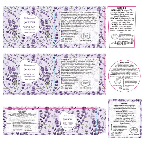 Lavender Relaxing Bath Spa Gift Basket for Women