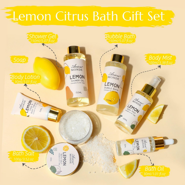 Lemon Scent  Bath and Body Gift Box for Women