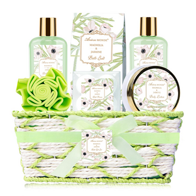 Magnolia and Jasmine Scent Home Spa Basket Set