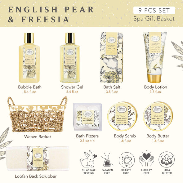English Pear & Freesia Fragrance Bath Gift Basket