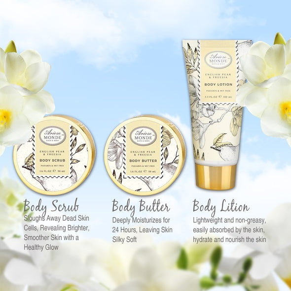 English Pear & Freesia Fragrance Bath Gift Basket