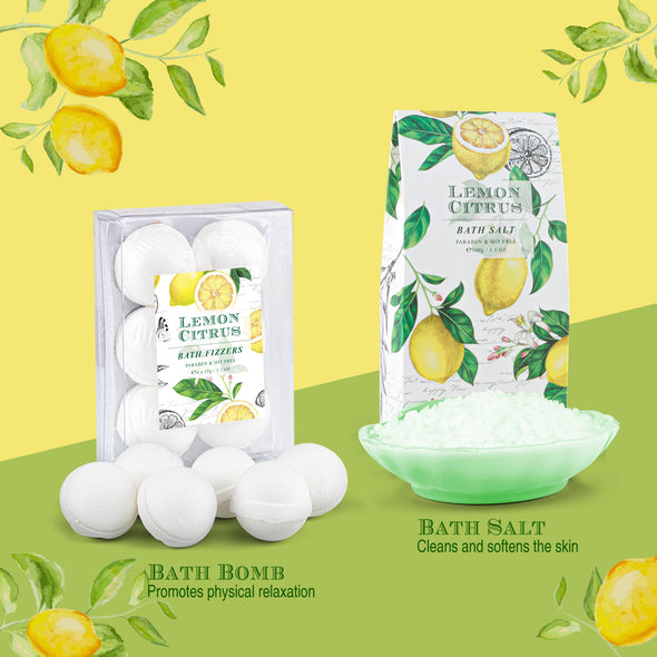 Lemon Citrus Scent Spa Gift Basket for Women