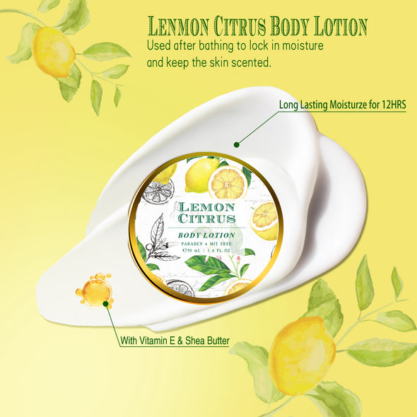 Lemon Citrus Scent Spa Gift Basket for Women