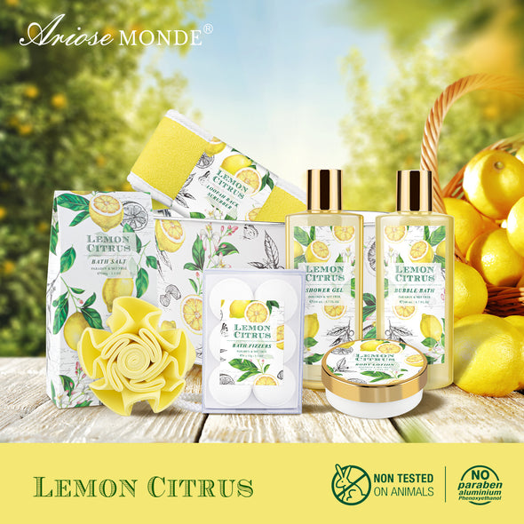 Lemon Citrus Scent Spa Gift Basket for Women