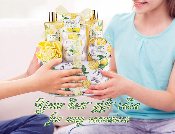 Lemon Citrus Scent Spa Gift Basket for Women