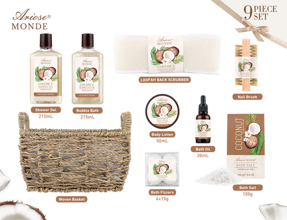 Coconut Scent Bath & Shower Basket Gift Set
