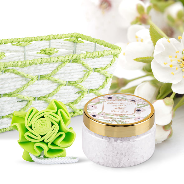 Magnolia and Jasmine Scent Home Spa Basket Set