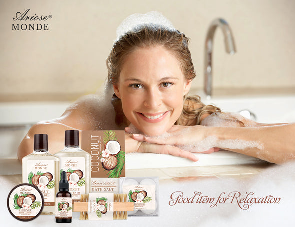 Coconut Scent Bath & Shower Basket Gift Set