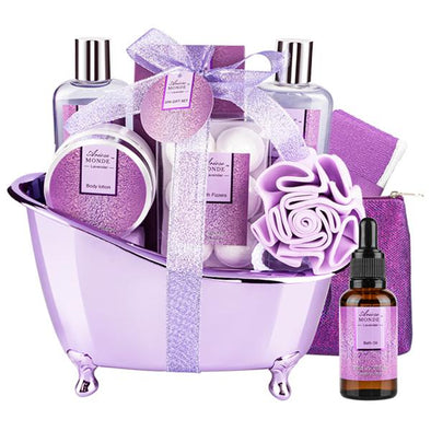 Bath & Body Set for Women & Men,Lavender Scent 10 Pcs - ariosemondegift