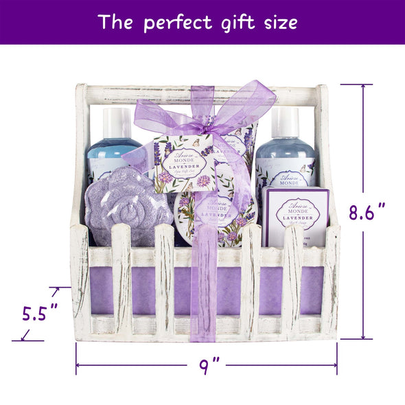 BATH SPA BASKET GIFT SET WITH LAVENDER & JASMINE SCENT - ariosemondegift
