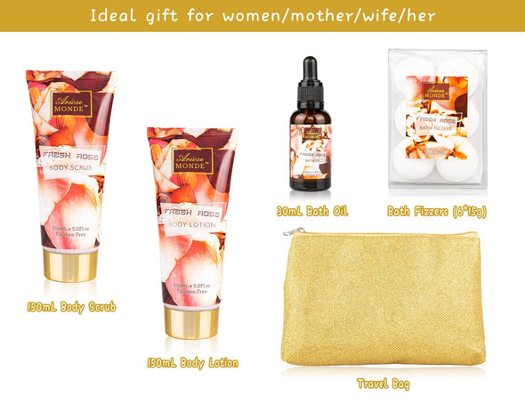 FRESH ROSE SCENT SPA GIFT BASKET - ariosemondegift