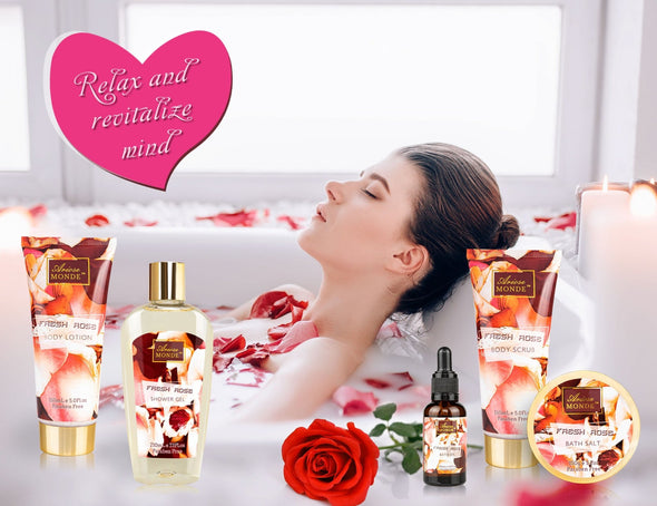 FRESH ROSE SCENT SPA GIFT BASKET - ariosemondegift