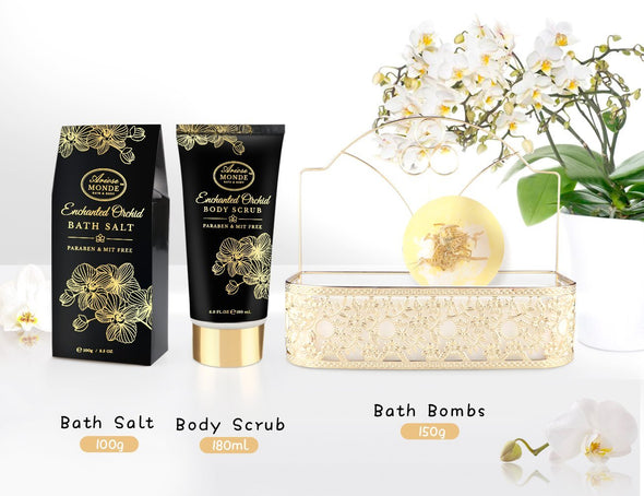 GIFT BATH & SHOWER SPA BASKET ORCHID GIFT SET - ariosemondegift