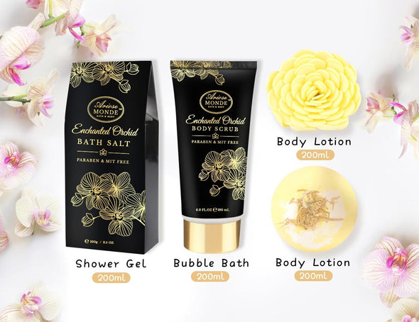 GIFT BATH & SHOWER SPA BASKET ORCHID GIFT SET - ariosemondegift