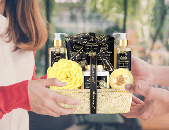 GIFT BATH & SHOWER SPA BASKET ORCHID GIFT SET - ariosemondegift
