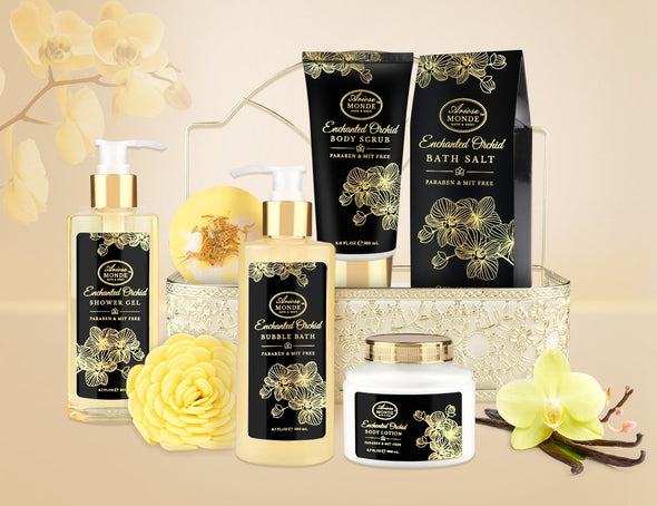 GIFT BATH & SHOWER SPA BASKET ORCHID GIFT SET - ariosemondegift